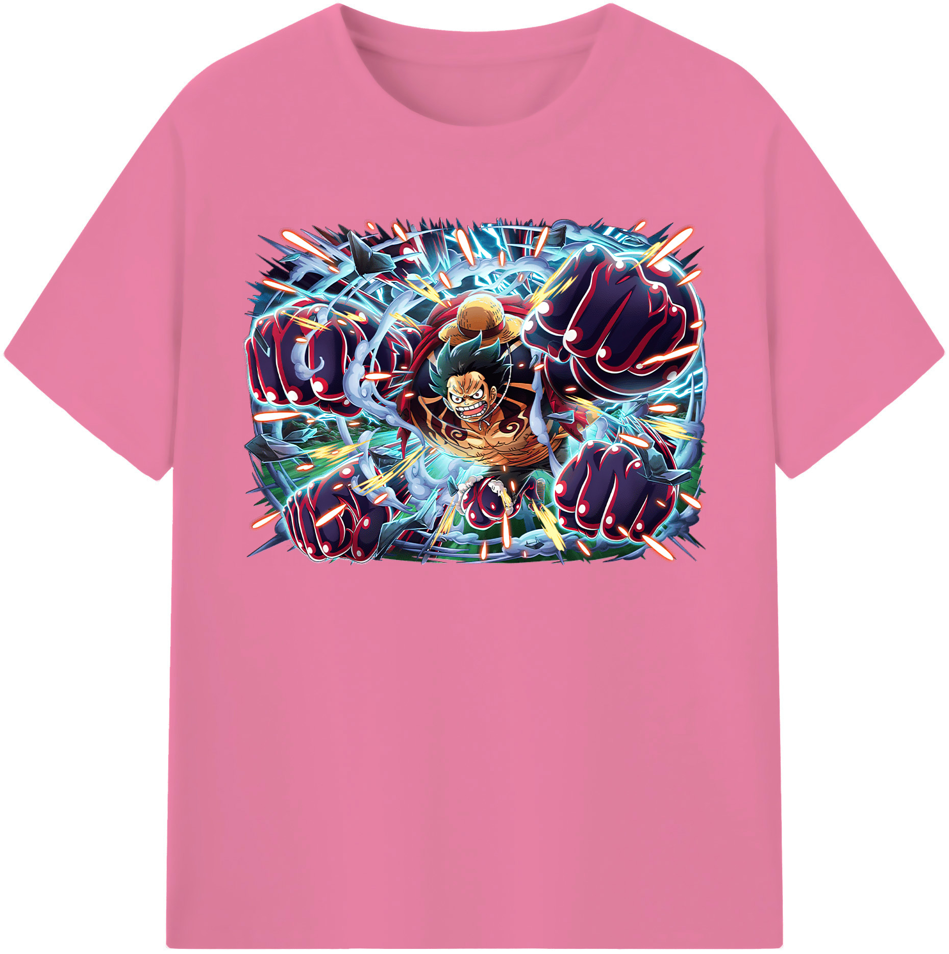 ワンピース モンキー・D・ルフィ ONE PIECE Monkey D. Luffy 綿100％半袖Tシャツ（フロントプリント）